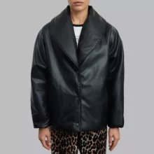 کت چرم زنانه مدل 829252107 طرح ترندیول