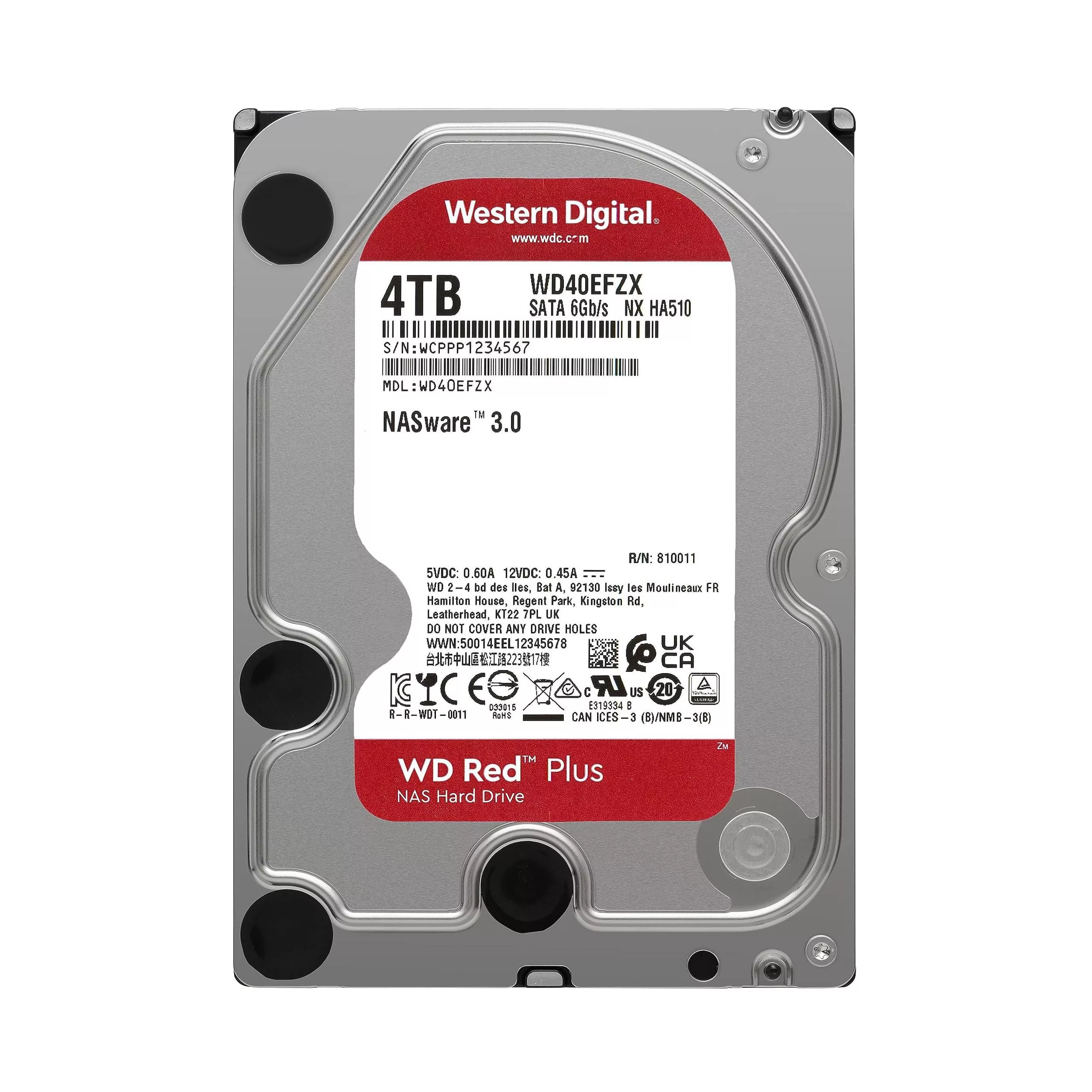 هارد دیسک اینترنال وسترن دیجیتال مدل RED PLUS WD40EFPX ظرفیت 4 ترابایت