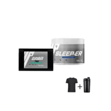 پودر اسلیپر ترک نوتریشن 225 گرم به همراه کپسول گابا ترک نوتریشن بسته 60 عددی به همراه تیشرت و شیکر