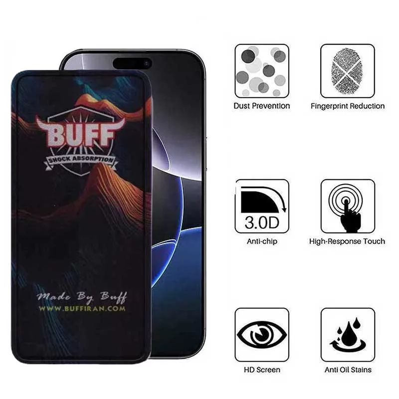 محافظ صفحه نمایش 5D بوف مدل Mountain-G مناسب برای گوشی موبایل اپل iPhone 16 Pro Max