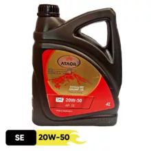 روغن موتور خودرو بنزینی آتا اویل مدل 20w-50 se حجم 4 لیتر