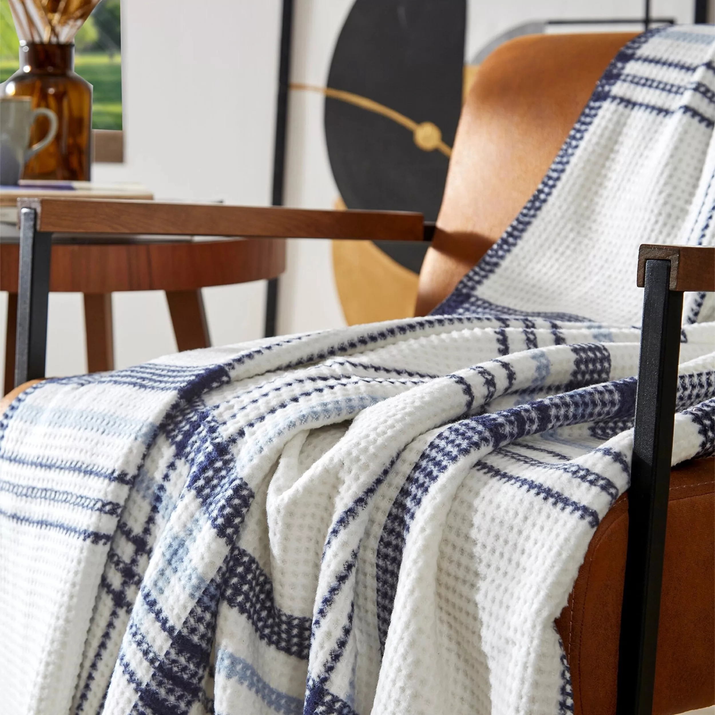 پتو 2 نفر ازدیلک مدل Scotch Mavi Battaniye سایز 220x180 سانتیمتر