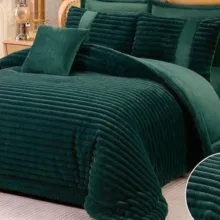 سرویس روتختی مدل مخمل ترک کرکره ای کد AJ 4236 دو نفره 8 تکه