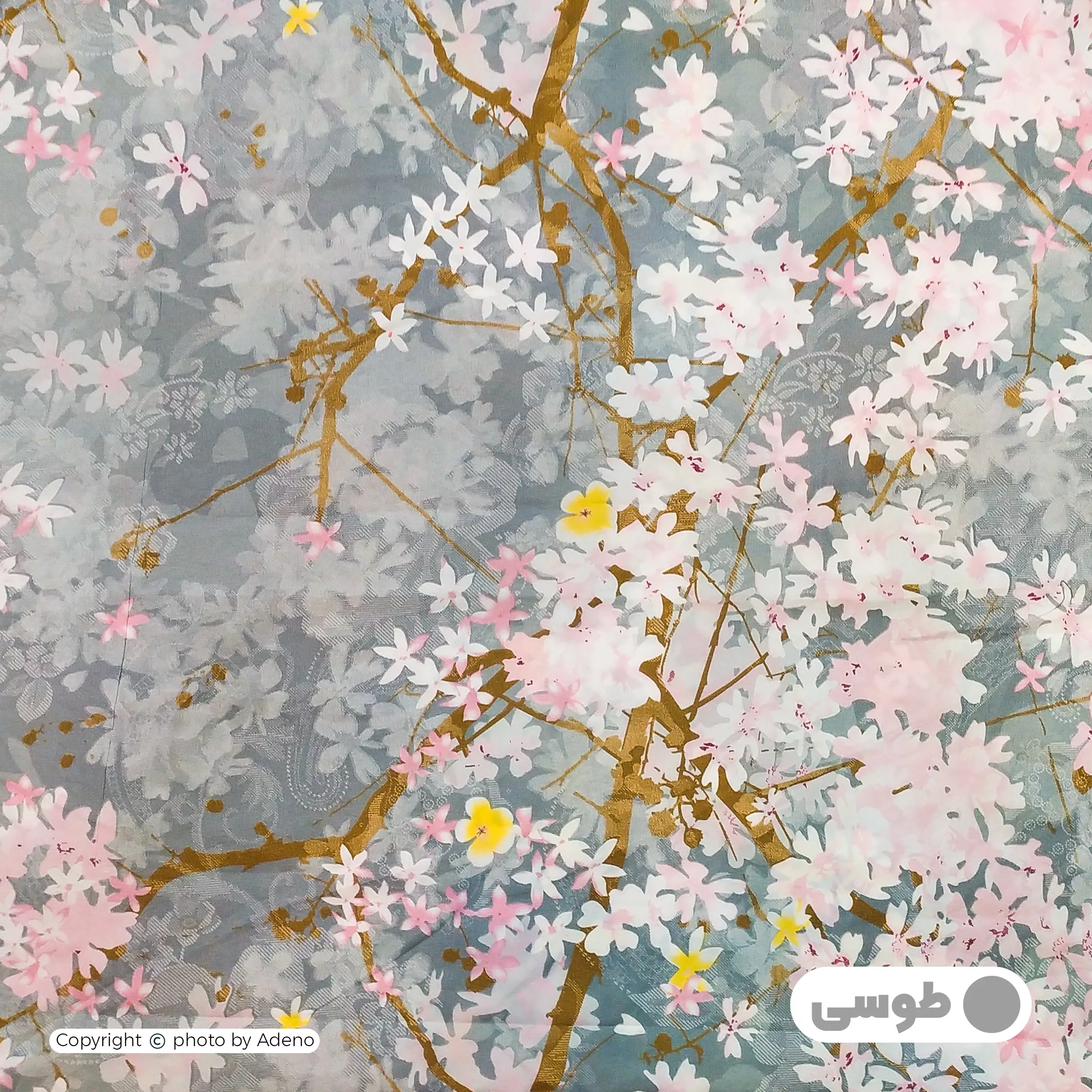 ملحفه آدنو مدل شکوفه کد CH60 دونفره سایز 180x200 سانتی متر