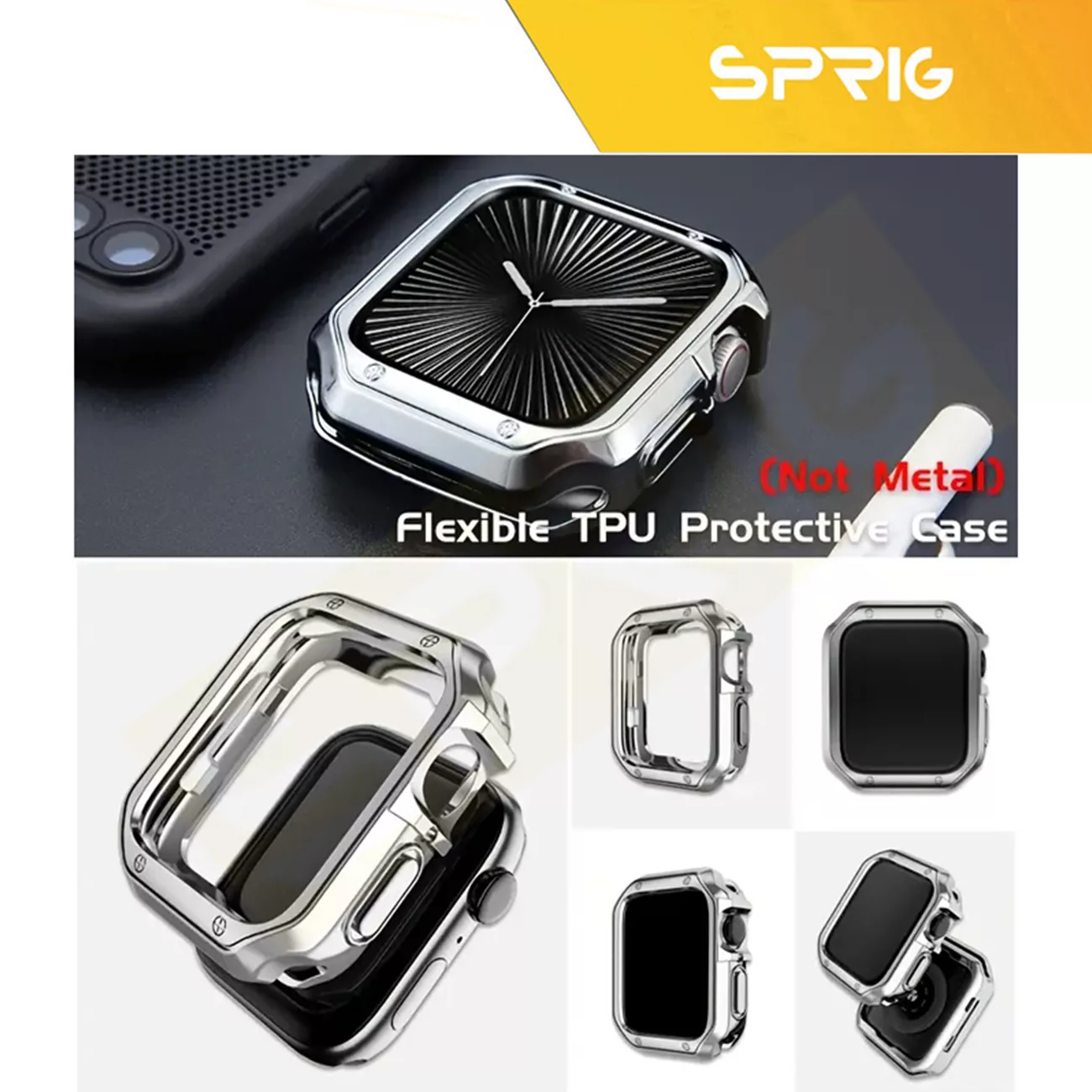 بند اسپریگ مدل 7BeadLUX مناسب برای اپل واچ Series Se 44mm به همراه کاور