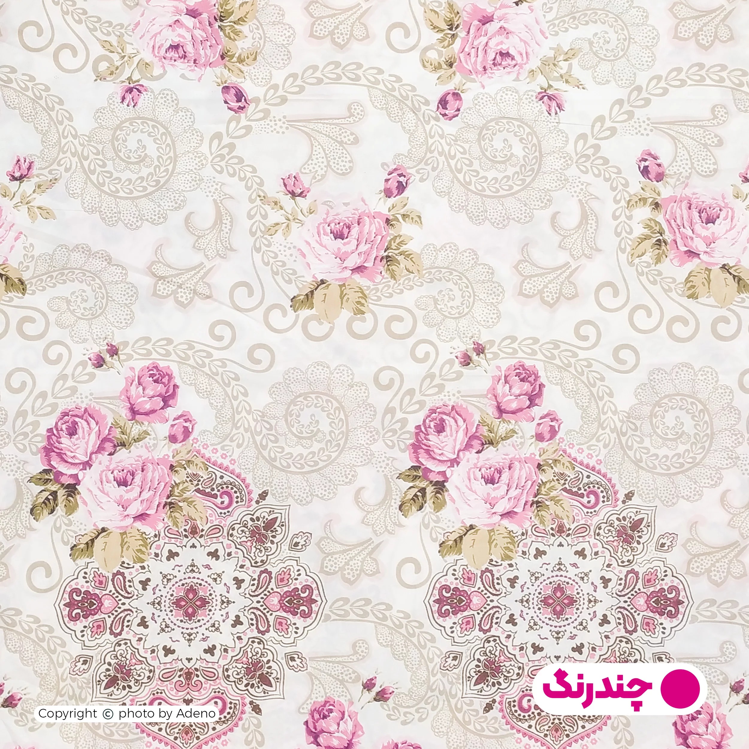 ملحفه آدنو مدل فرخنده کد CH90 دونفره سایز 180x200 سانتی متر