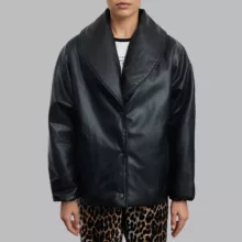 کت چرم زنانه مدل 829252107 طرح ترندیول