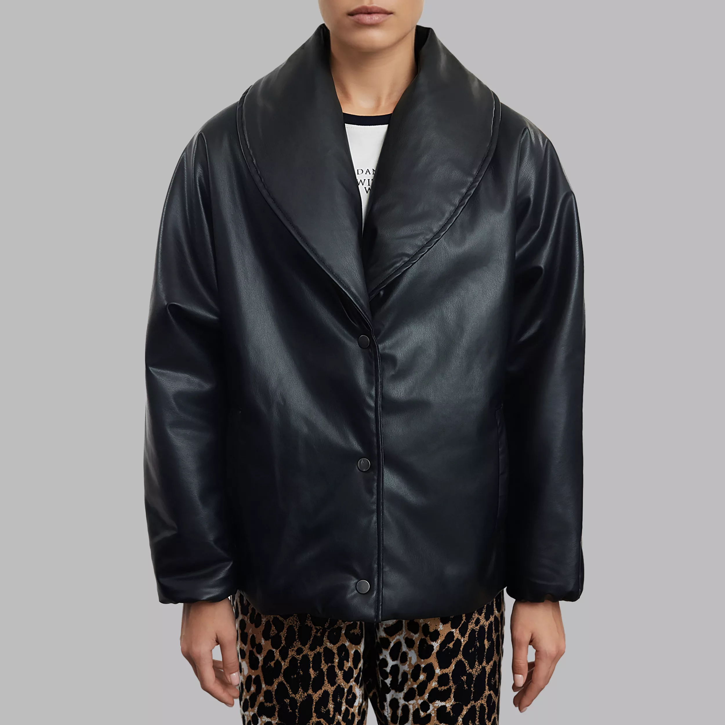 کت چرم زنانه مدل 829252107 طرح ترندیول