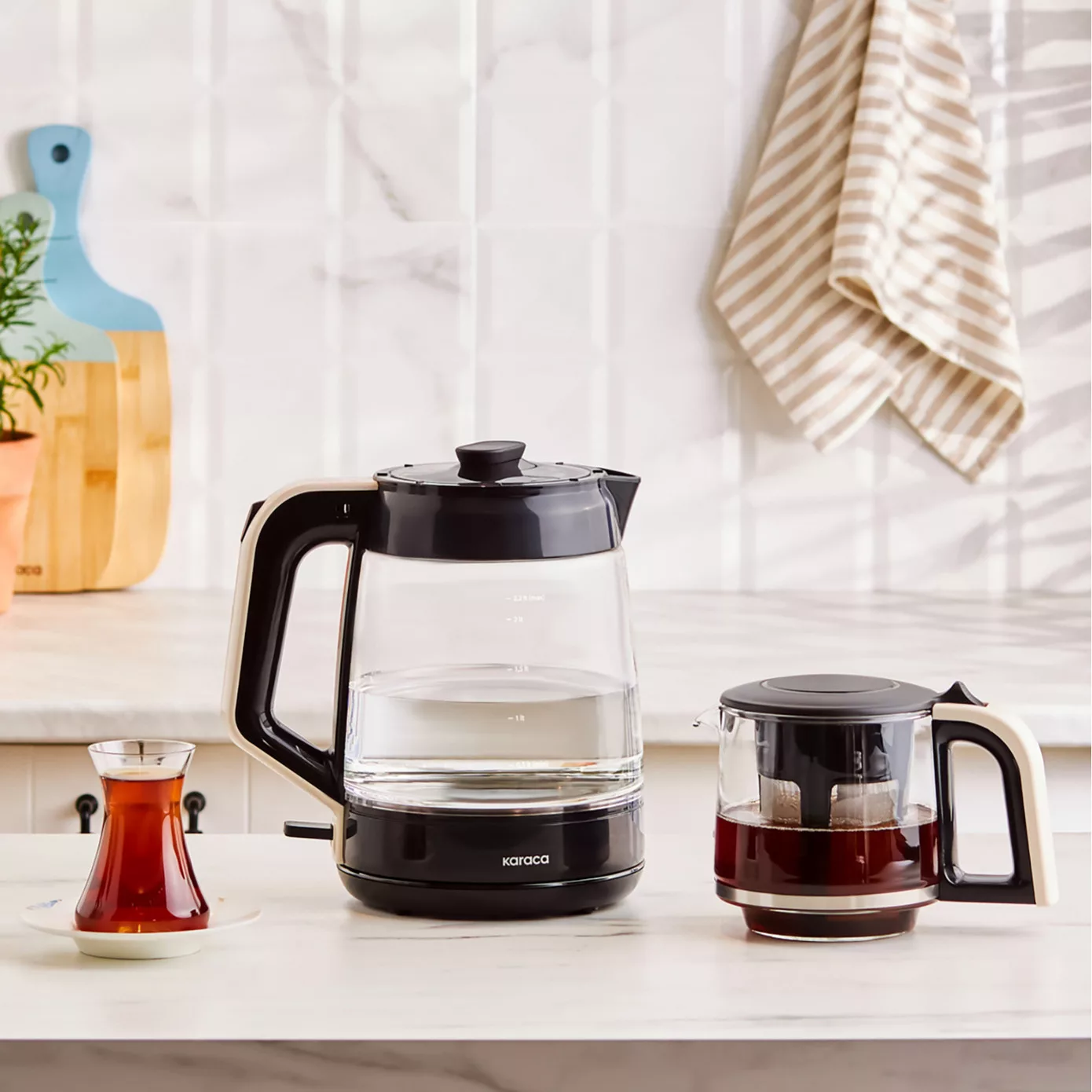 چای ساز روی هم کاراجا مدل Glass Tea XL