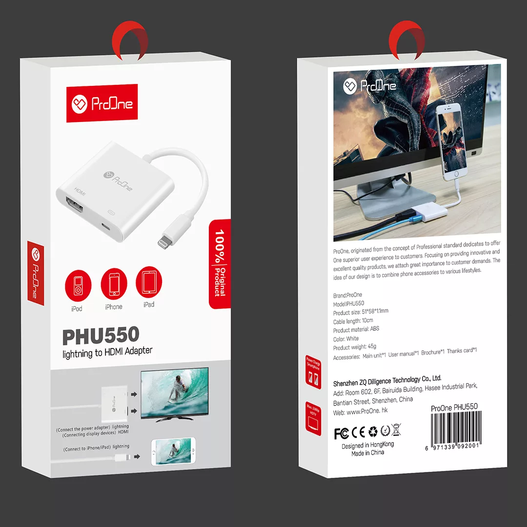 مبدل لایتنینگ به HDMI پرووان مدل PHU550