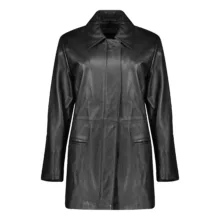 کت چرم زنانه چرم مشهد مدل b0480-001 رنگ مشکی