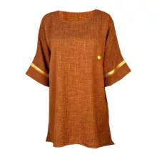 تونیک آستین سه ربع زنانه مدل شانتون  912 رنگ قهوه ای