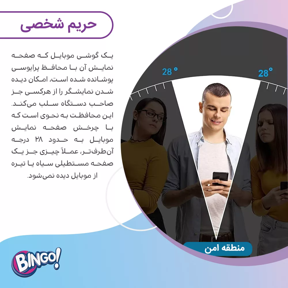 محافظ صفحه نمایش حریم شخصی بینگو مدل Tough مناسب برای گوشی موبایل آنر 200