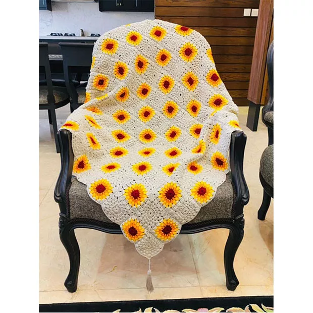 شال مبل مدل آفتابگردان سایز 130×130 سانتیمتر