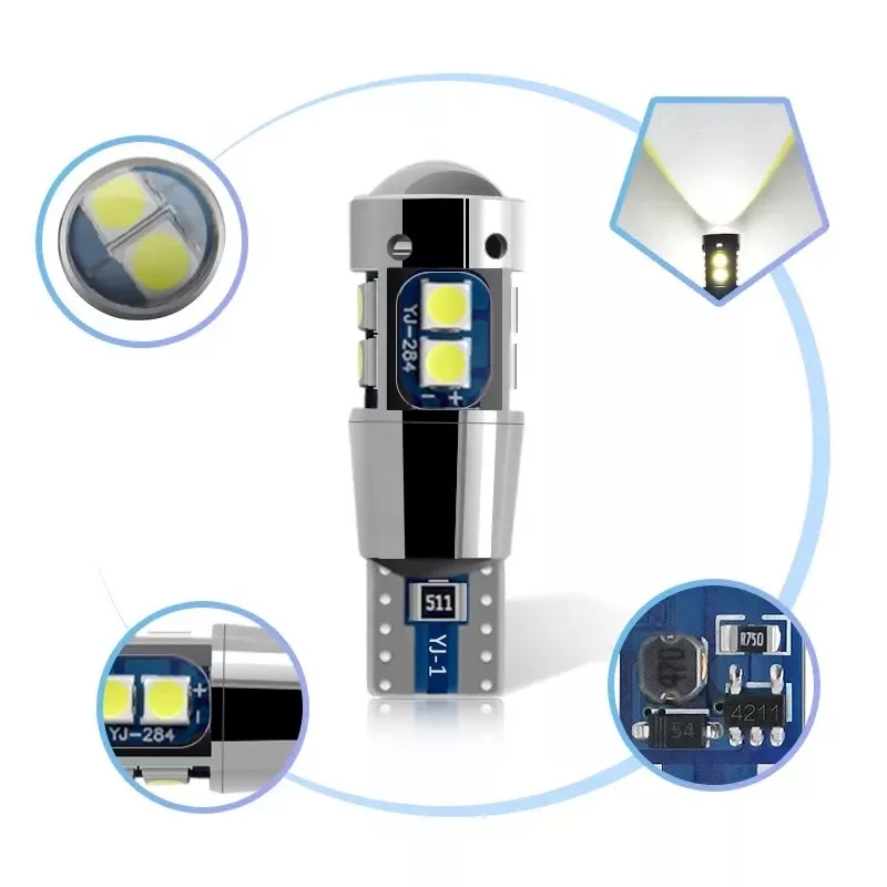 لامپ چراغ و پلاک یوبیز مدل T10-3030-10SMD بسته 2 عددی