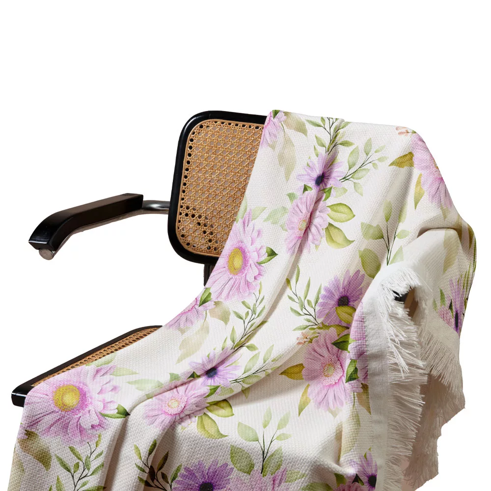 شال مبل مدل گلهای بابونه کد F2SH1079 سایز 100x180 سانتی متر