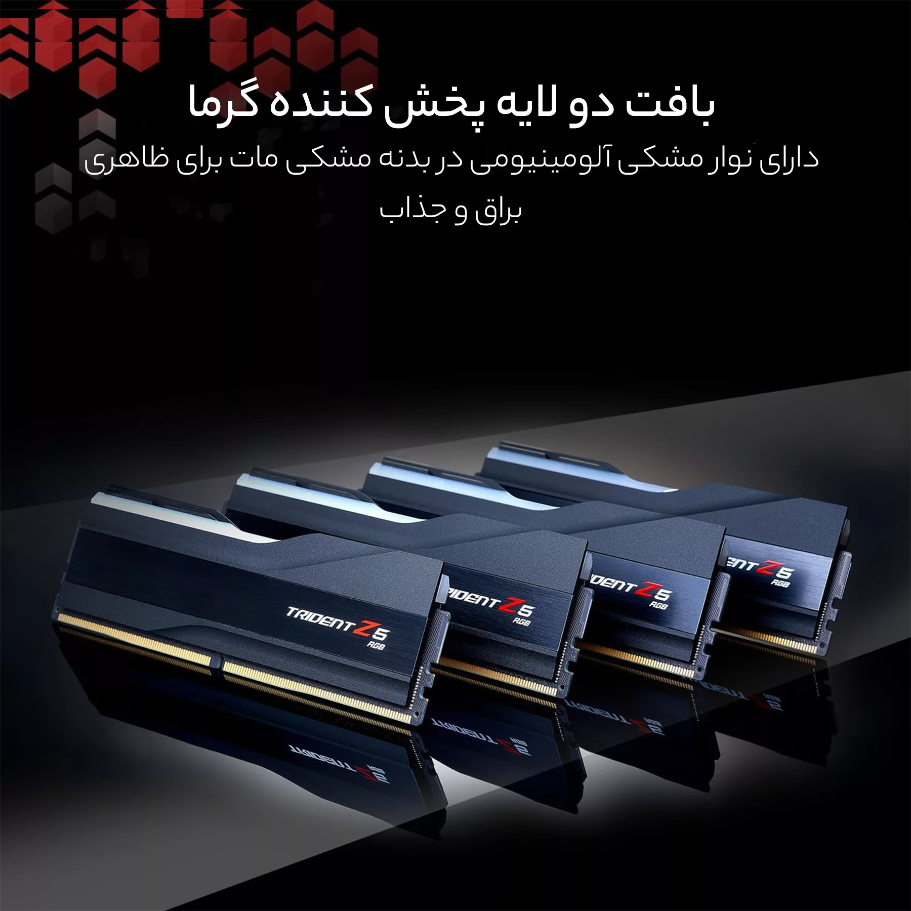 رم دسکتاپ DDR5 دوکاناله 6000 مگاهرتز CL30 جی اسکیل مدل TRIDENT Z5 RGB Black ظرفیت 64 گیگابایت