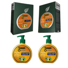 لوسیون آبرسان گرین اورنج مدل پرتقال مناسب برای انواع پوست حجم 215 میلی لیتر مجموعه 2 عددی