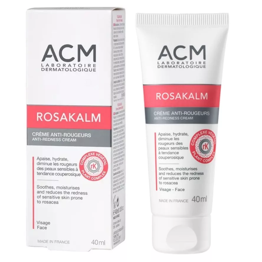 کرم ضد التهاب و ضد قرمزی صورت و گردن ای سی ام مدل Rosakalm مناسب برای پوست های حساس حجم 40 میلی لیتر