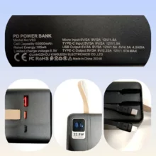 پاوربانک پی زد ایکس مدل V93 Fast Charge PD 22.5W ظرفیت 50000 میلی آمپر ساعت