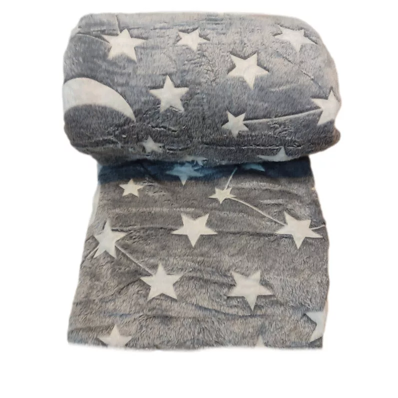 پتو مسافرتی 2 نفر مدل ماه وستاره دنباله د ار سایز 200x210 سانتی‌متر