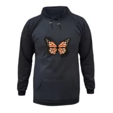 هودی زنانه مدل پروانه کد 01 رنگ ذغال سنگی