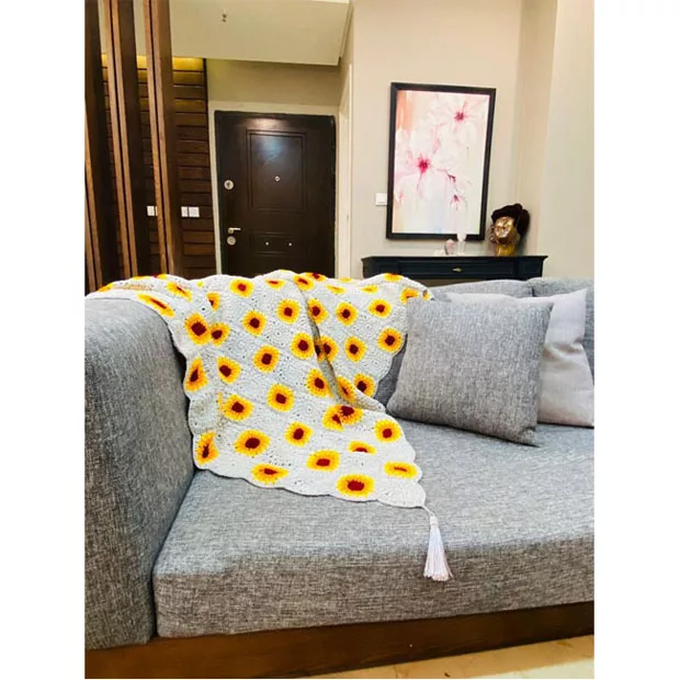 شال مبل مدل آفتابگردان سایز 130×130 سانتیمتر