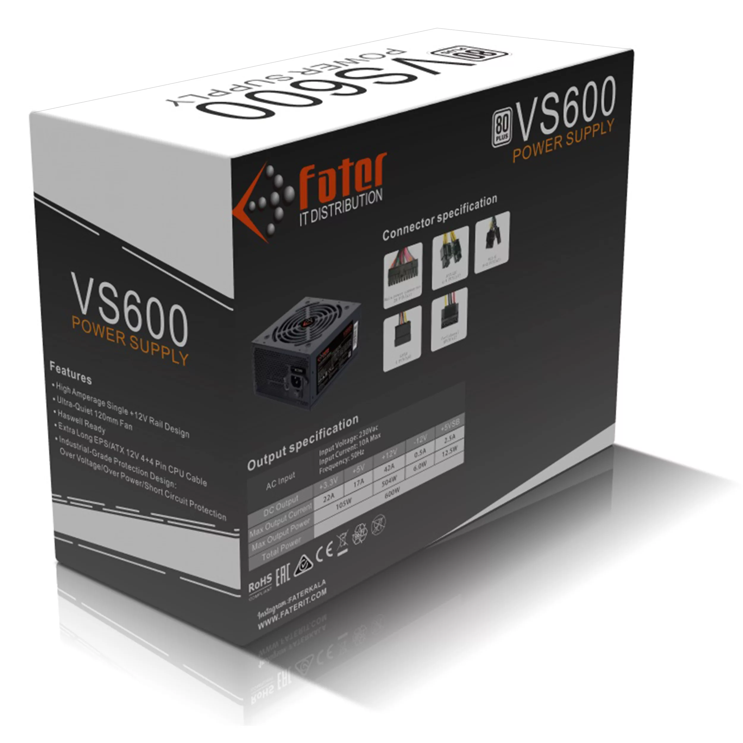 منبع تغذیه کامپیوتر فاطر مدل VS600
