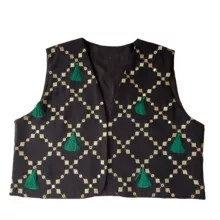 جلیقه رسمی زنانه مدل سوزندوزی طرحدار رنگ مشکی