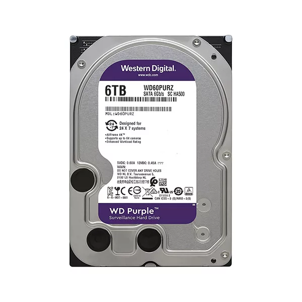 هارددیسک اینترنال وسترن دیجیتال مدل Purple WD63PURZ ظرفیت 6 ترابایت