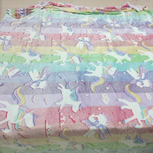 پتو مسافرتی 2 نفر مدل تک شاخ رنگین کمانی سایز 200x210 سانتی‌متر