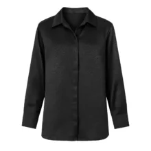 تونیک آستین بلند زنانه مدل ساتن طرحدار دکمه مخی 23718563 رنگ مشکی