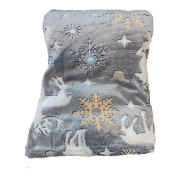 پتو مسافرتی 1 نفر مدل گوزن زمستانی سایز 150x200 سانتیمتر