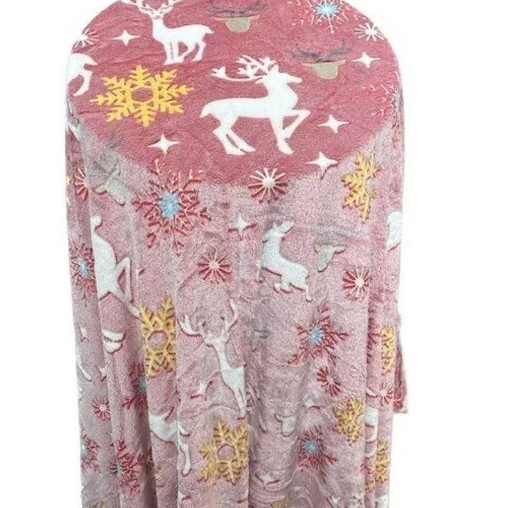 پتو مسافرتی 1 نفر مدل گوزن زمستانی سایز 150x200 سانتیمتر