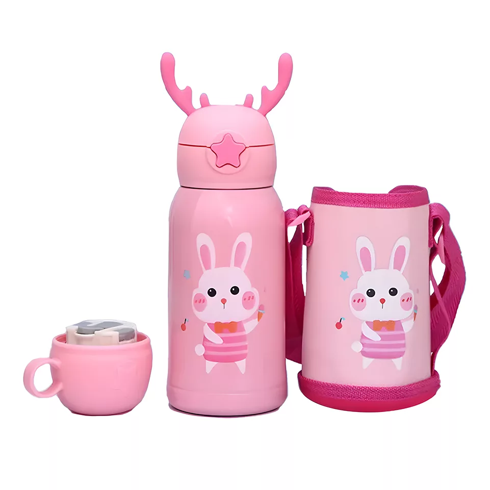 فلاسک کودک مدل شاخ گوزن طرح خرگوش گنجایش 0.5 لیتر