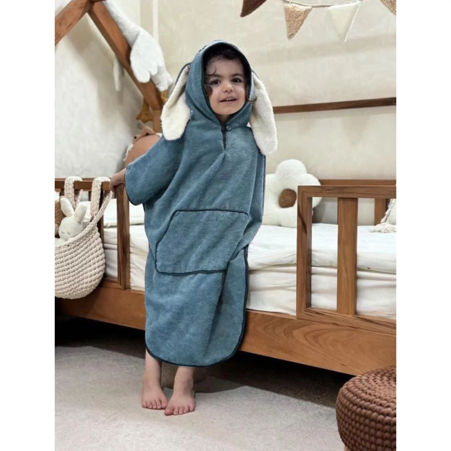 حوله پالتویی کودک مدل شنلی سایز 120x85 سانتی‌متر