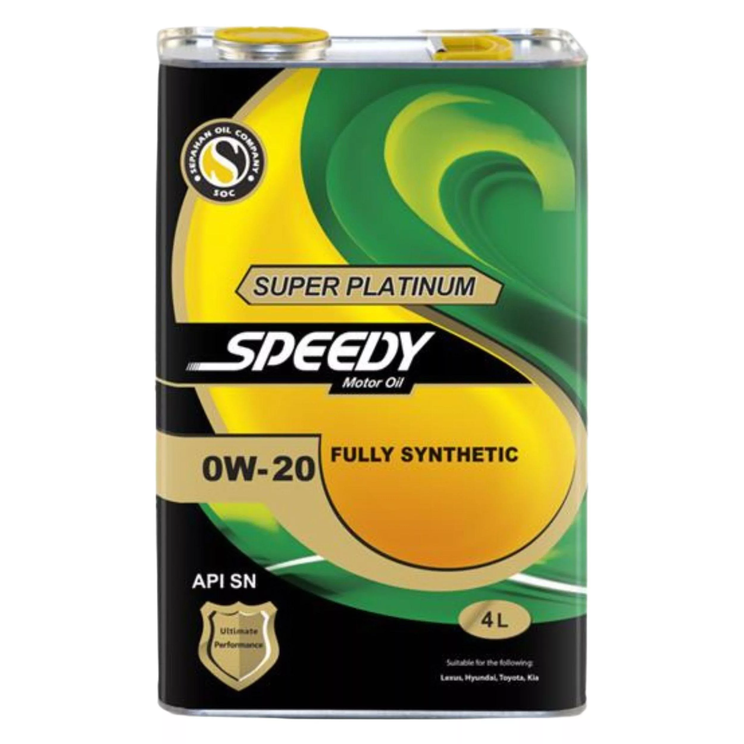 روغن موتور اسپیدی مدل سوپر پلاتینیوم 0W-20 حجم 4 لیتر