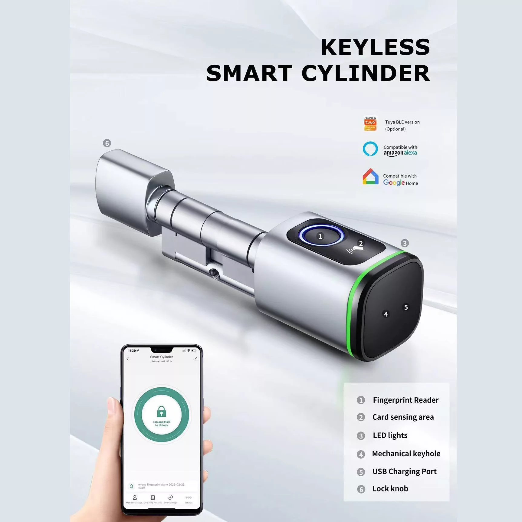 قفل هوشمند تویا مدل BLE VERSION- Keyless Smart Cylinder
