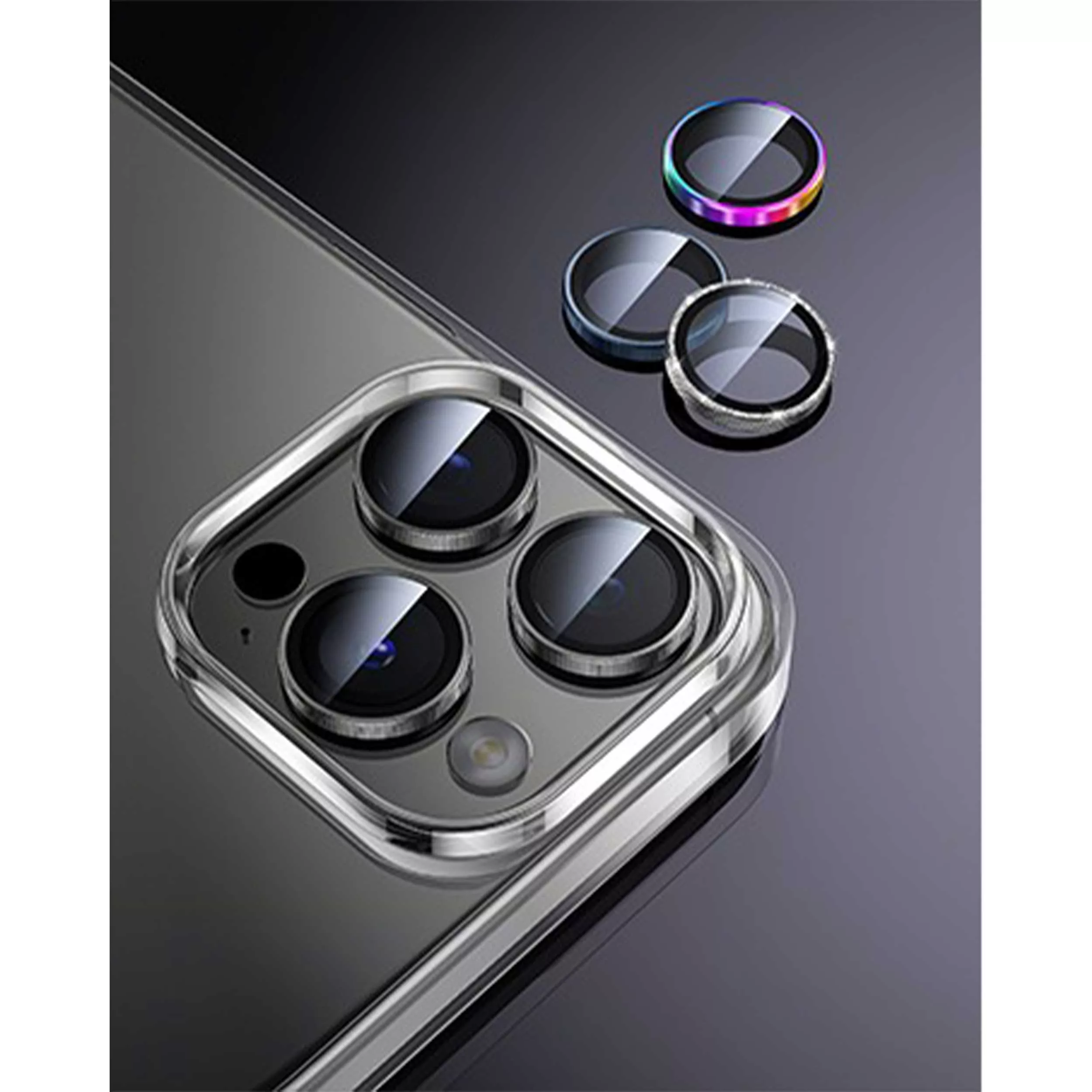 محافظ لنز دوربین اپیکوی مدل HD-ColorLenz مناسب برای گوشی موبایل اپل Iphone 15 Pro Max / 15 Pro