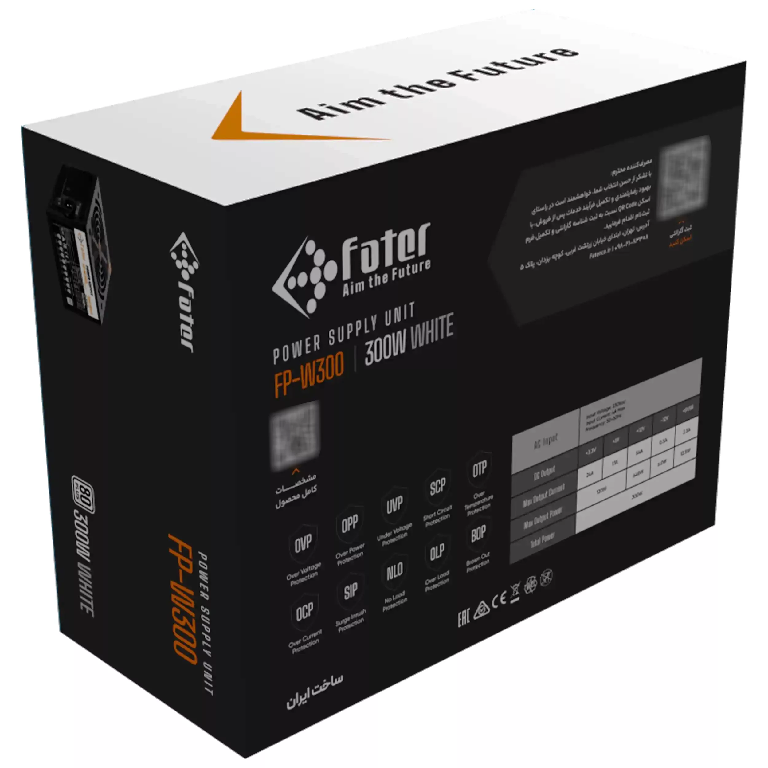 منبع تغذیه کامپیوتر 300 وات فاطر مدل FP-W300 80Plus 300W