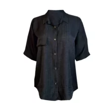 تونیک آستین سه ربع زنانه مدل شانتون 301  رنگ مشکی