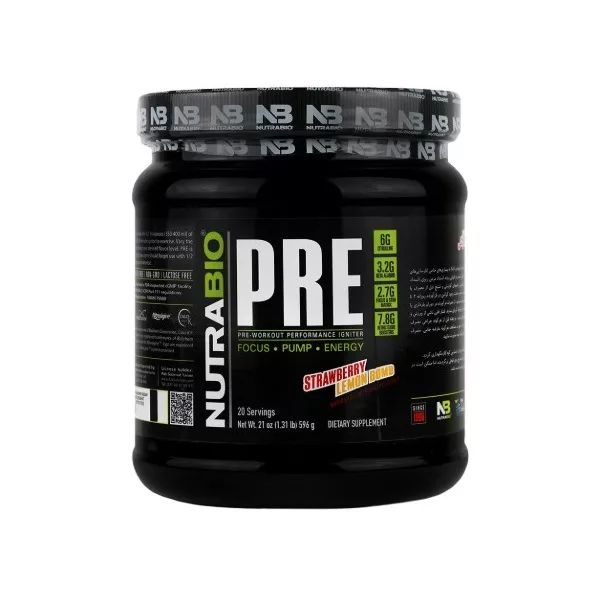 پری ورک اوت با طعم پمپ لیمو توت فرنگی نوترابایو - 580 گرم