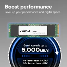 اس اس دی اینترنال PCIe 4.0 کروشیال مدل E100 Gen4 ظرفیت یک ترابایت