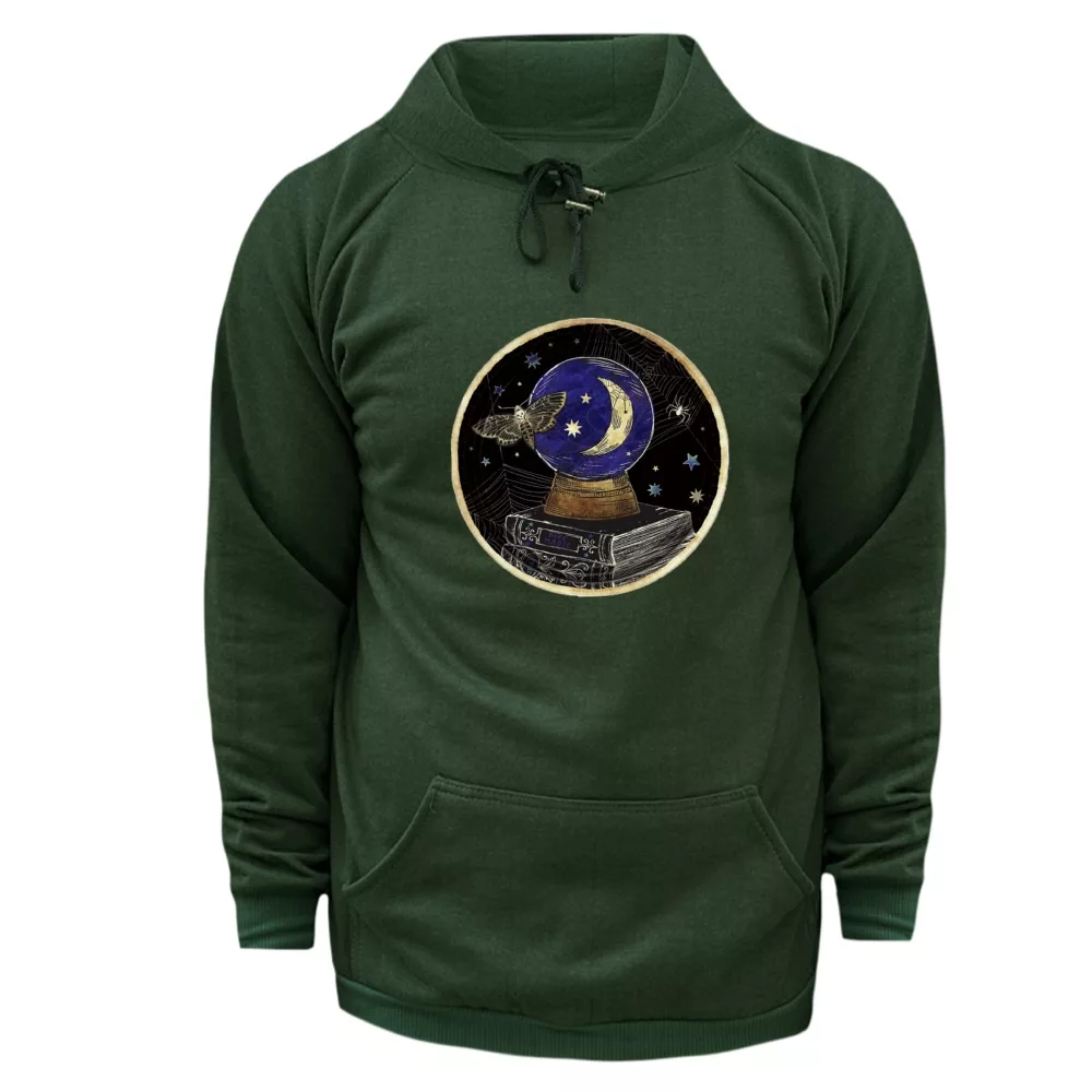 هودی زنانه مدل گوی ماه رنگ یشمی