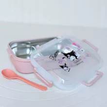 ظرف غذای کودک مدل لانچ باکس کرومی استیل به همراه قاشق کد 2