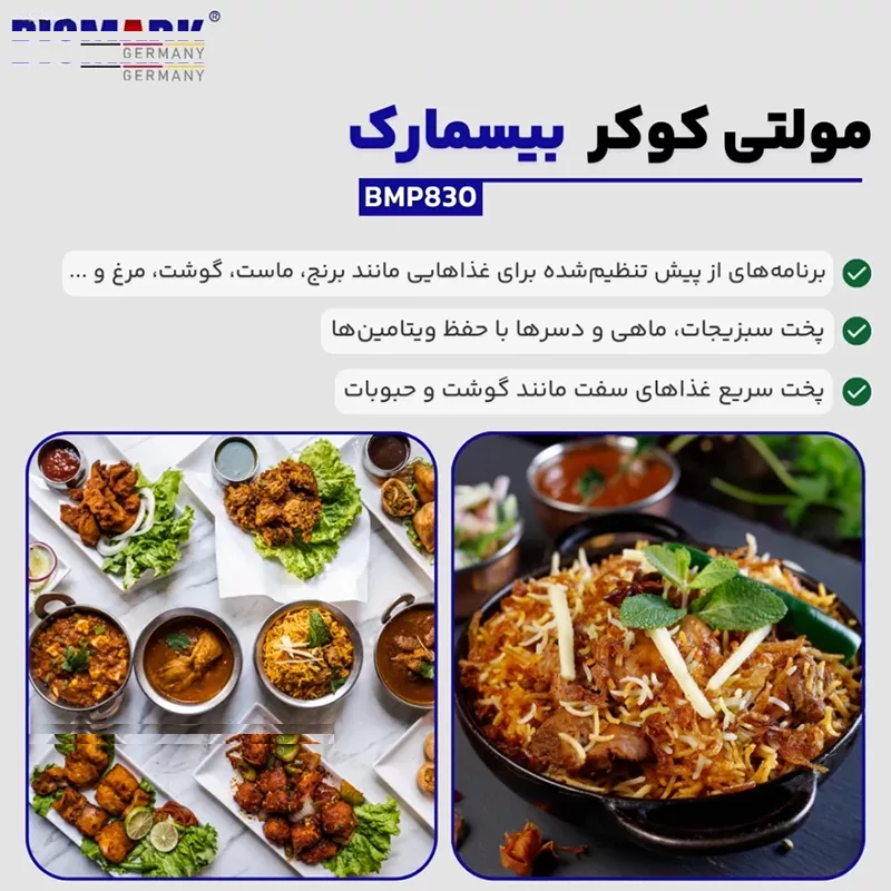 زودپز برقی 6 لیتری بیسمارک مدل BMP830