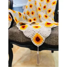 شال مبل مدل آفتابگردان سایز 130×130 سانتیمتر