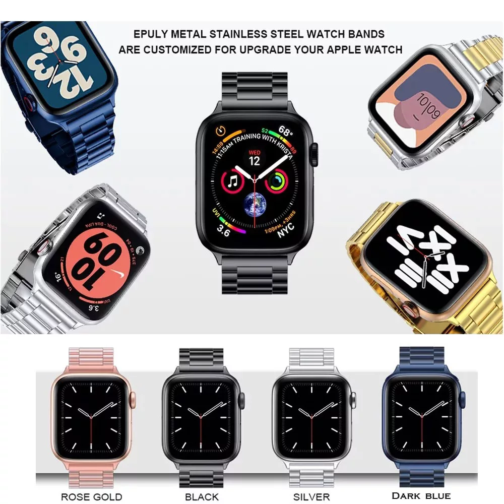 بند گوف مدل Stainless 5Bead مناسب برای اپل واچ Ultra 49mm