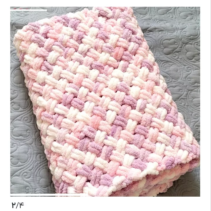 شال مبل وتخت طرح پافی سایز 100×90 سانتی متر