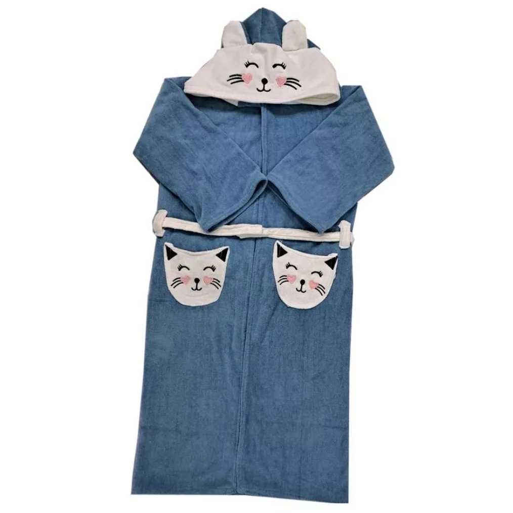 حوله پالتویی کودک کلبک طرح گربه سایز 70